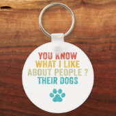 私がおもしろい犬を飼っている人々について何が好きか知っているだろう キーホルダー (正面)