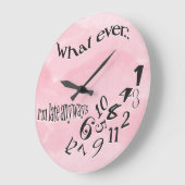 私がおもしろい遅いバラピンクの水色 ラージ壁時計 (傾斜)