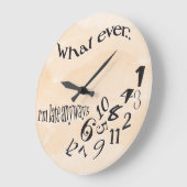 私がおもしろい遅い桃の水彩 ラージ壁時計 (傾斜)