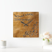 私がおもしろい遅い革時計であるかどうか スクエア壁時計 (ホーム)