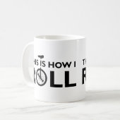 私がおもしろマグカップをいかに転がるか一輪車 コーヒーマグカップ (正面左)