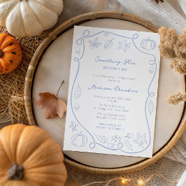 私がお洒落ブライダルシャワーする前に何か青 招待状