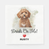 私がお酒をおごるよ Cavapoo ウェディング スタンダードランチョンナプキン (正面)