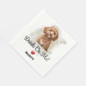 私がお酒をおごるよ Cavapoo ウェディング スタンダードランチョンナプキン (角)