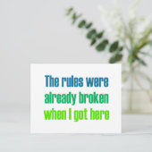 私がここに来た時は既に規則が破られて得いた ポストカード (スタンド正面)