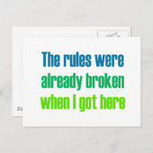 私がここに来た時は既に規則が破られて得いた ポストカード (正面/裏面)