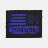 私がことわざトランプ2024年おもしろいアメリカ国旗Polだったとして フリースブランケット (正面(横))