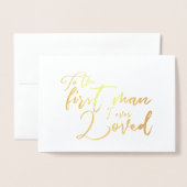 私がこれまで愛した最初の男にパパ結婚式の日 箔カード (封筒付き正面)