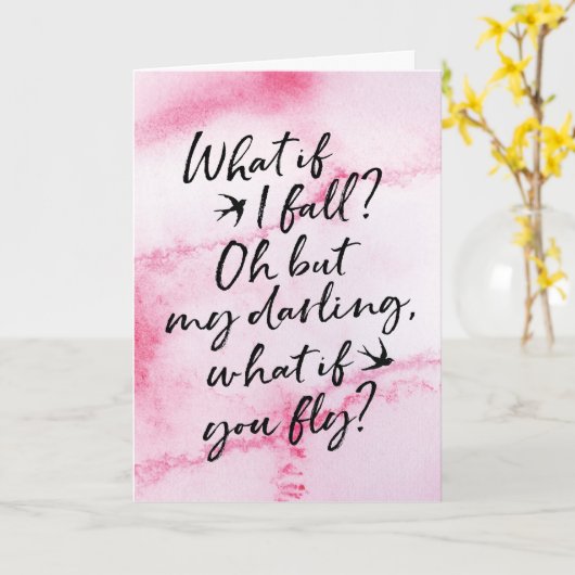 私がころべば、勇気付けられるの挨拶状何 カード (黄色い花)