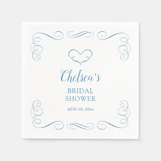 私がする前に何か青いもの - エレガントな結婚前のお祝い スタンダードカクテルナプキン (正面)