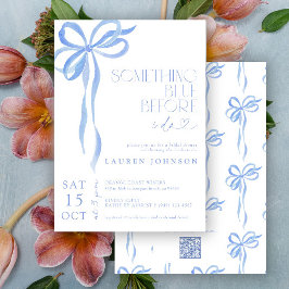 「私がする前に青いものをかがめて　ＱＲ ブライダルシャワー」 招待状