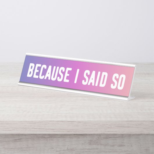 私がそうおもしろいな机の印を言ったので デスクネームプレート (正面)