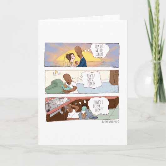 私がそう幸運な記念日または愛カードをいかに得たか カード (正面)