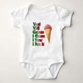 私がそれを食べたことをVeni Vini Gelato (私は私を見ました来ました) ベビーボディスーツ (正面)