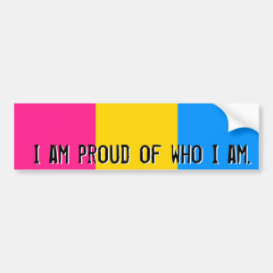 私がだれであるか- Pansexual旗のバンパーステッカーの誇りを持った バンパーステッカー