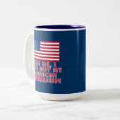 私がちょうど私のアメリカの市民権を得た私に接吻して下さい! ツートーンマグカップ (正面左)