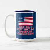 私がちょうど私のアメリカの市民権を得た私に接吻して下さい! ツートーンマグカップ (左)