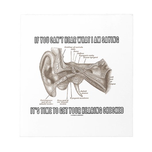 私がもしことわざ（耳の解剖学）だと聞こえない ノートパッド (正面)