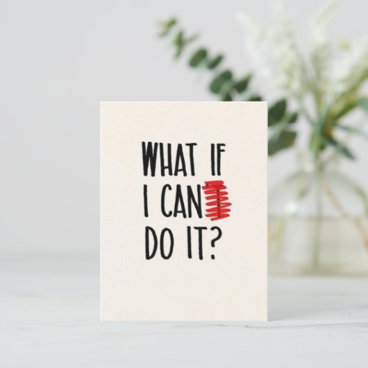 私がもしできない事は?はがきやる気を起こさせる ポストカード (スタンド正面)