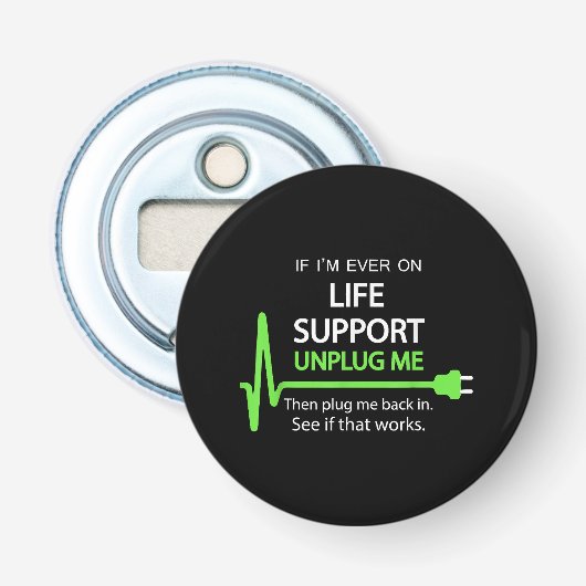 私がもしも延命治療器に繋がれたらTシャツ 面白い サラスト 栓抜き (正面)