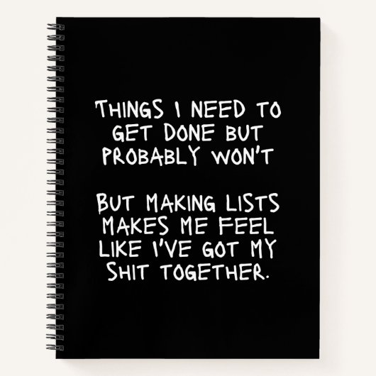 私がやらなければならないが、おそらく注目しないだろう ノートブック (正面)