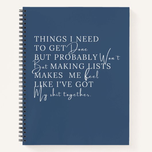 私がやらなければならないが、おそらく終わらない ノートブック (正面)