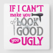 私がよい醜い見させることができなければ スクエア壁時計 (正面)