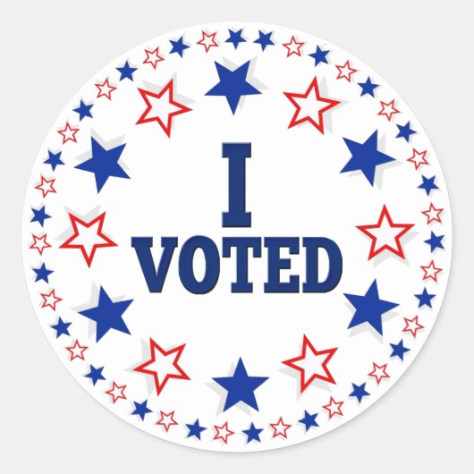私がアメリカのスター赤白青選挙に投票 ラウンドシール (正面)