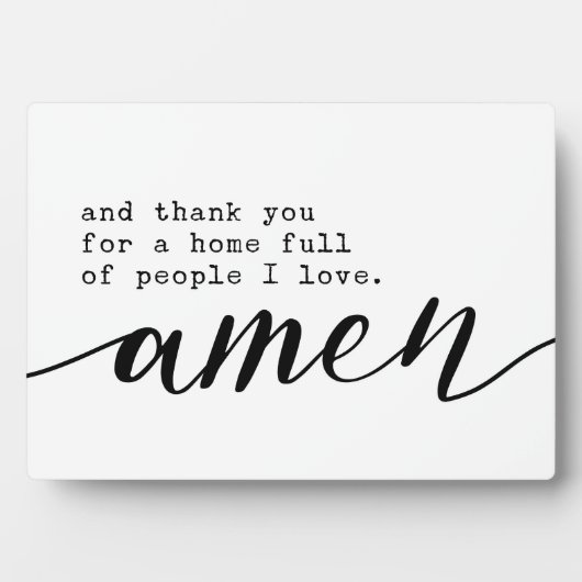 私がアーメンを愛する人々でいっぱいの家をありがとう フォトプラーク (正面)