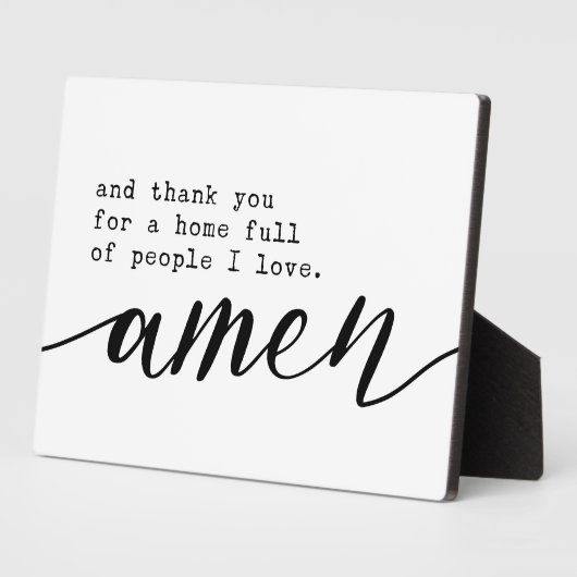 私がアーメンを愛する人々でいっぱいの家をありがとう フォトプラーク (側面)