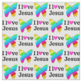 私がイエスを愛する美しい蝶 ファブリック (クローズアップ)