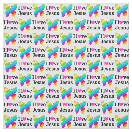 私がイエスを愛する美しい蝶 ファブリック (見本)