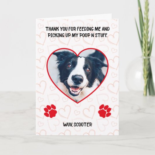 私がウンチを食べ物を与え拾ってくれてありがとう カード (正面)