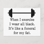 私がエクササイズするおもしろい引用文 ポストカード (正面)