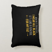 私がエクササイズするとき私は衣服すべての黒いモチベーション アクセントクッション (正面(垂直))