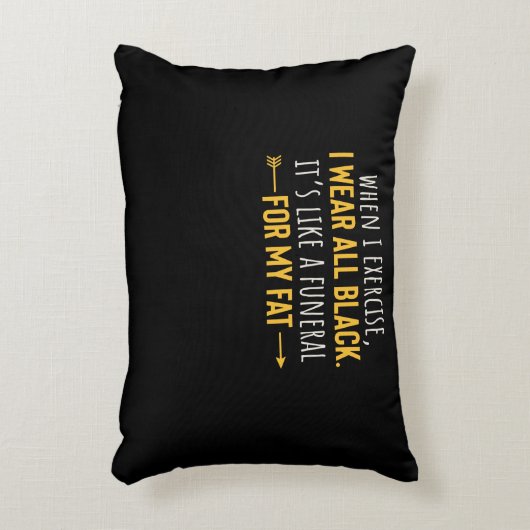 私がエクササイズするとき私は衣服すべての黒いモチベーション アクセントクッション (正面(垂直))