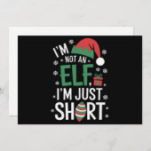 私がエルフじゃないのはただ背が低いだけ　面白いクリスマス　Xmas シーズンカード (正面/裏面)