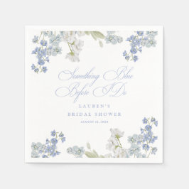 私がエレガントブライダルシャワーする前に何か青 スタンダードカクテルナプキン