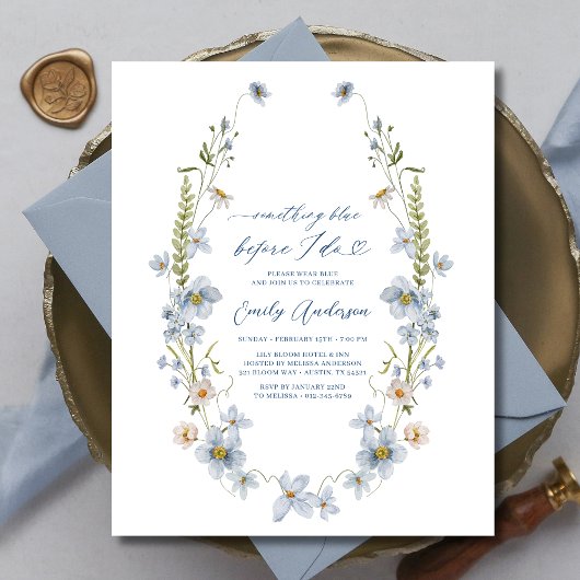 私がエレガントブライダルシャワーする前に何か青 チラシ