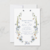 私がエレガントブライダルシャワーする前に何か青 招待状 (正面)