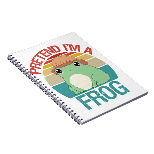 私がカエルのフリおもしろいかわいいサンセットヴィンテージ ノートブック (右側)