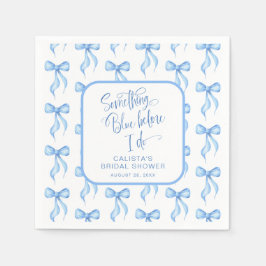 私がカスタムブライダルシャワーする前に何か青 スタンダードカクテルナプキン