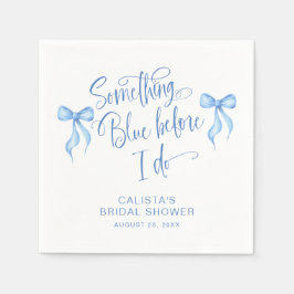私がカスタムブライダルシャワーする前に何か青 スタンダードカクテルナプキン