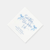 私がカスタムブライダルシャワーする前に何か青 スタンダードカクテルナプキン (角)