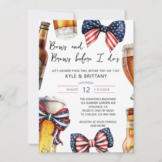 私がカップルをする前に弓とブレーズウェディングシャワー 招待状 (正面)