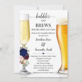 私がカップルシャワーを浴びる前に、海軍の泡と泡 招待状 (正面)