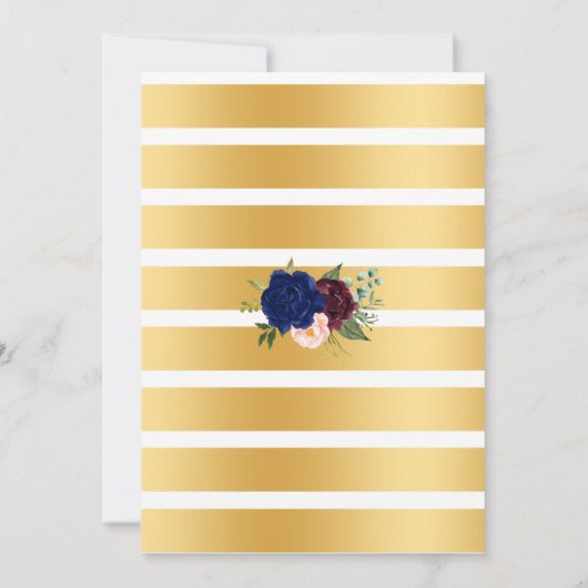 私がカップルシャワーを浴びる前に、海軍の泡と泡 招待状 (裏面)