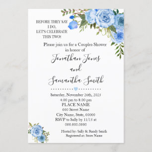 私がカップルシャワー·ブルーズと言う前結婚に 招待状