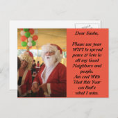 私がカードに今年恋しく思う何をサンタ シーズンポストカード (正面/裏面)