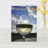 私がガラスの美しいを…保持したら カード (黄色い花)